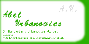 abel urbanovics business card